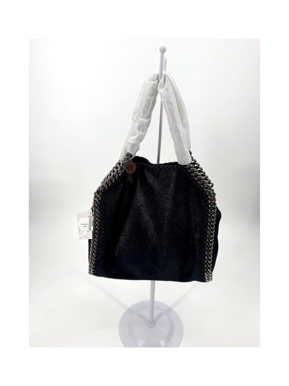Stella McCartney Falabella Mini Tote Midnight Navy Shaggy Deer Silver Chain NWT